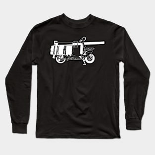 Vespa 150 T.A.P White Outline Long Sleeve T-Shirt